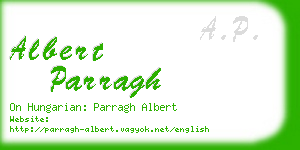 albert parragh business card